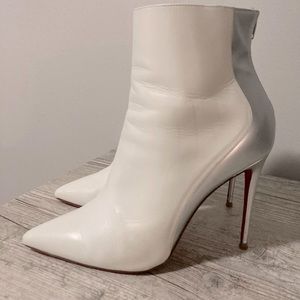 White and silver booties